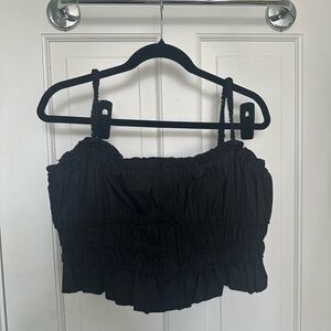 Black Ruched Women's Top